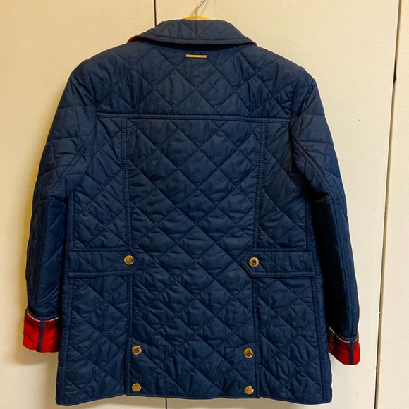 LIKE NEW Burberry Jacket Coat Navy Plaid XS Women’s Ladies rain winter fall - Picture 6 of 7